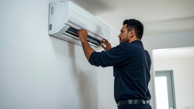Mr. Zohaib Akram providing a professional consultation for AC repair services.